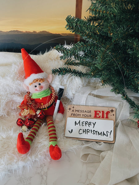 "A Message From Your Elf" Dry Erase Sign