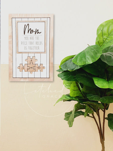 Custom 16" x 10" Mother's Day Puzzle Sign