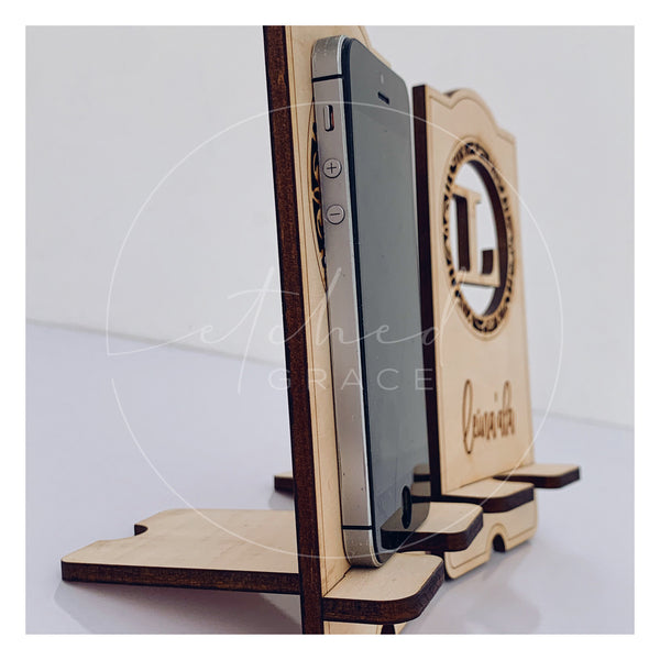 Personalized Engraved Monogram Phone Stand