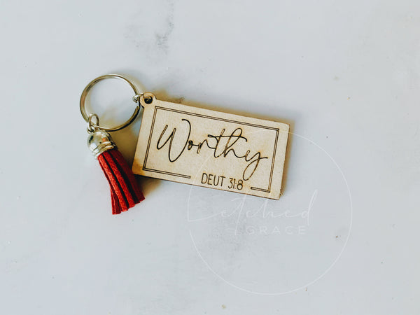 Affirmation Encouragement Keychain | Wood & Acrylic Keychain